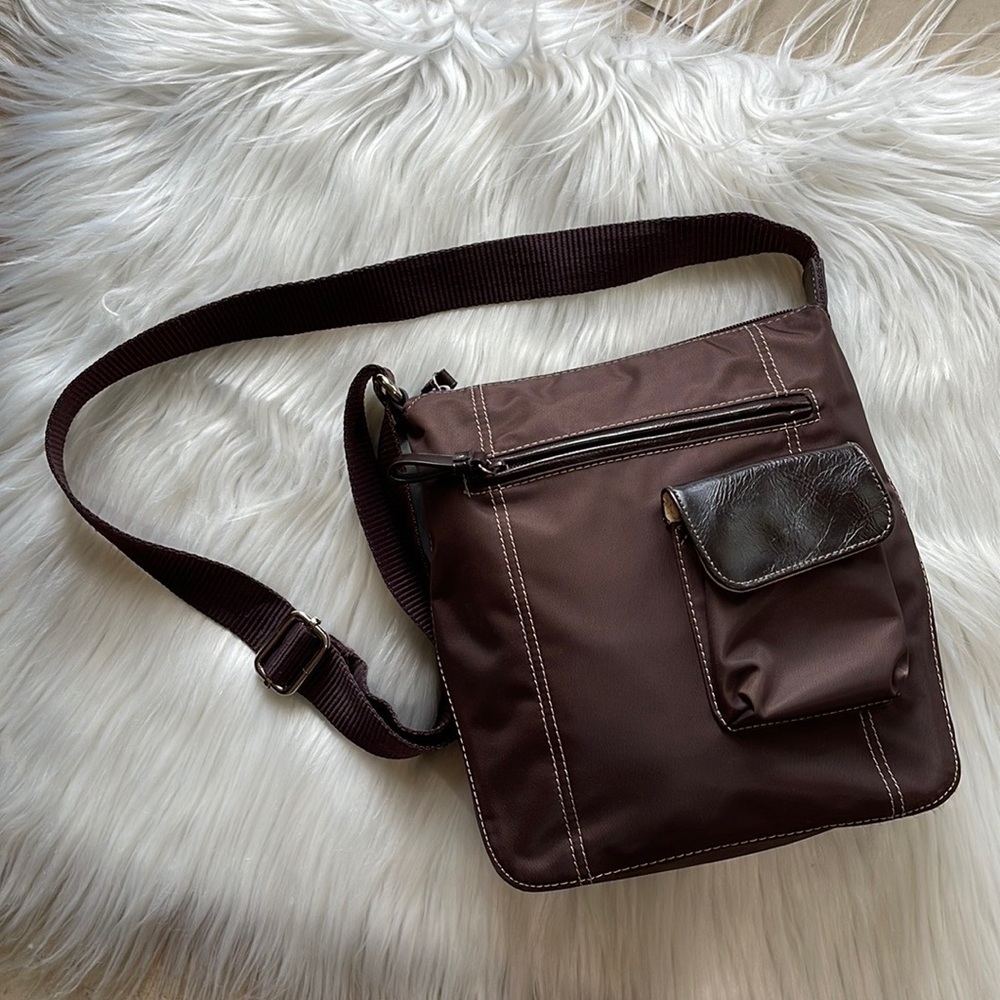 Nine & Co. Brown Nylon Crossbody bag